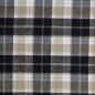 Preview: Flanell Baumwolle Karo schwarz beige weiß